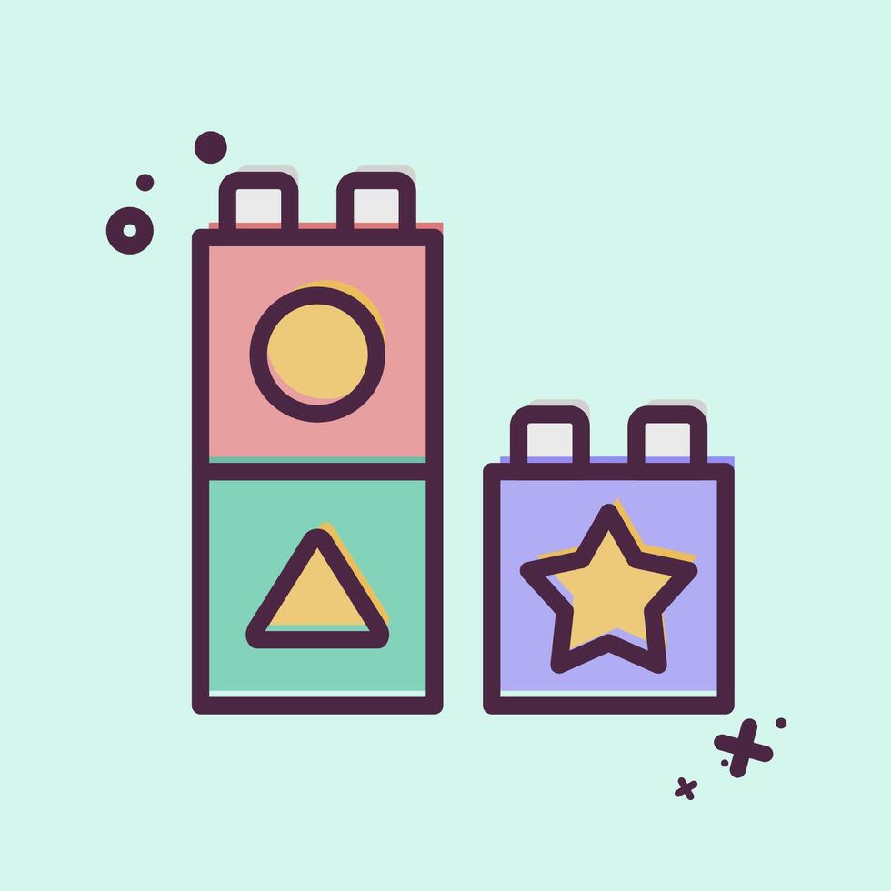 Icon Blocks. related to Kindergarten symbol. MBE style. design editable vector