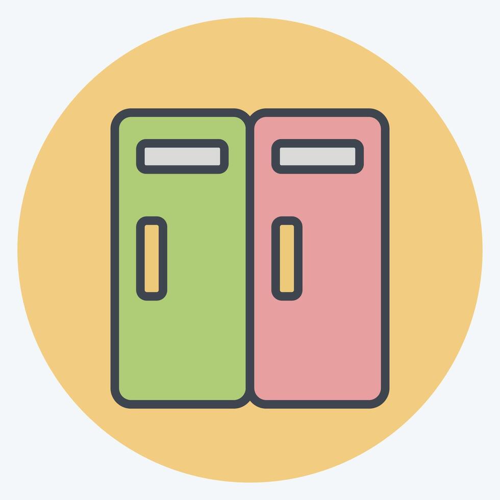 Icon Lockers. related to Kindergarten symbol. color mate style. design editable vector