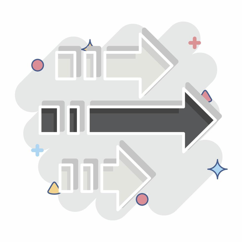Icon Arrows. related to Speed symbol. comic style. design editable vector