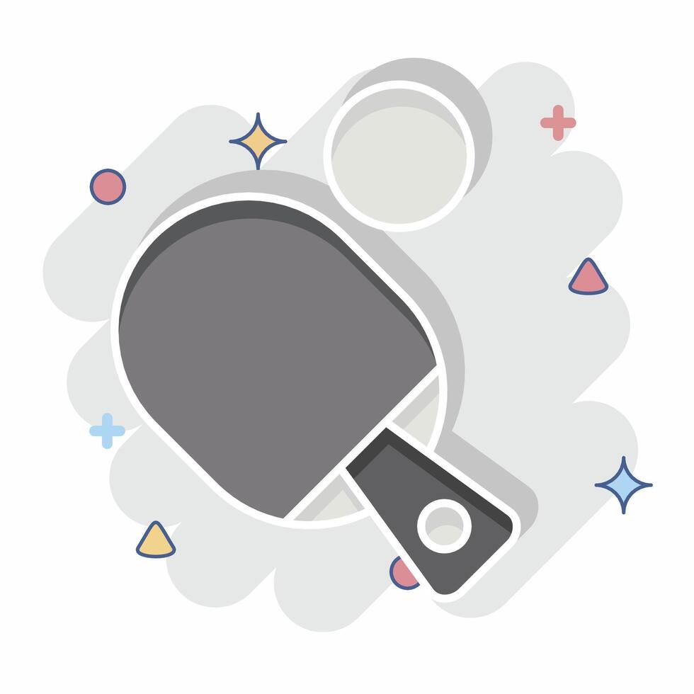 Icon Table Tenis. related to Hobbies symbol. comic style. design editable vector