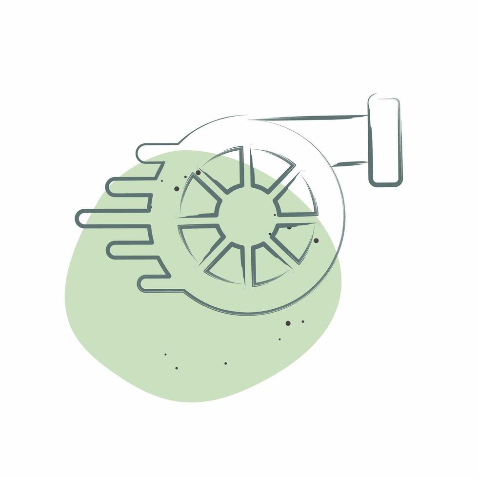 Icon Turbo. related to Speed symbol. Color Spot Style. design editable vector