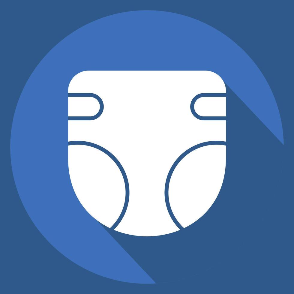 Icon Bzaby Diaper. related to Kindergarten symbol. long shadow style. design editable vector