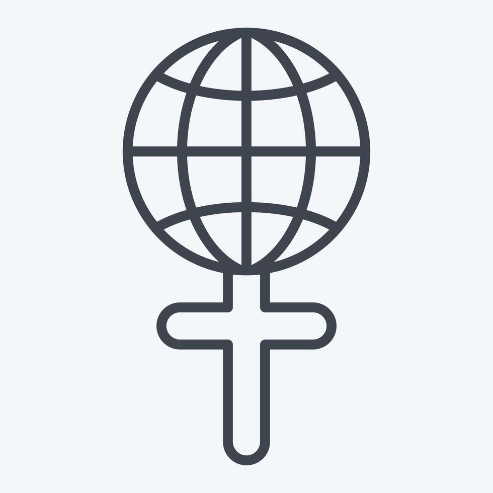 Icon Womens World. related to Women symbol. line style. design editable vector