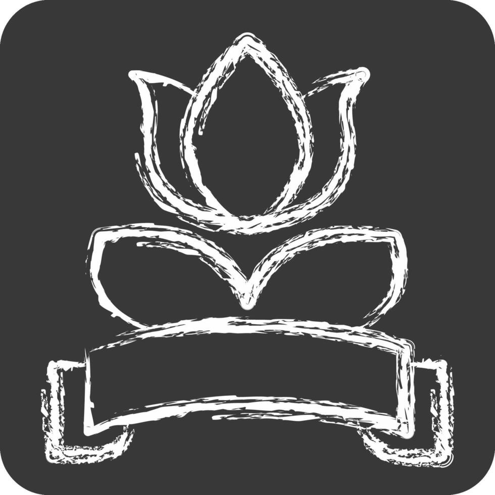 Icon Flower Label. related to Women symbol. chalk Style. design editable vector
