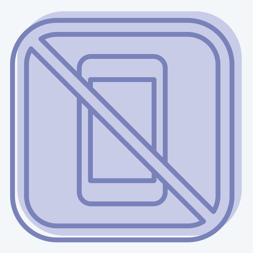 Icon No Phone. related to Public symbol. two tone style. design editable vector