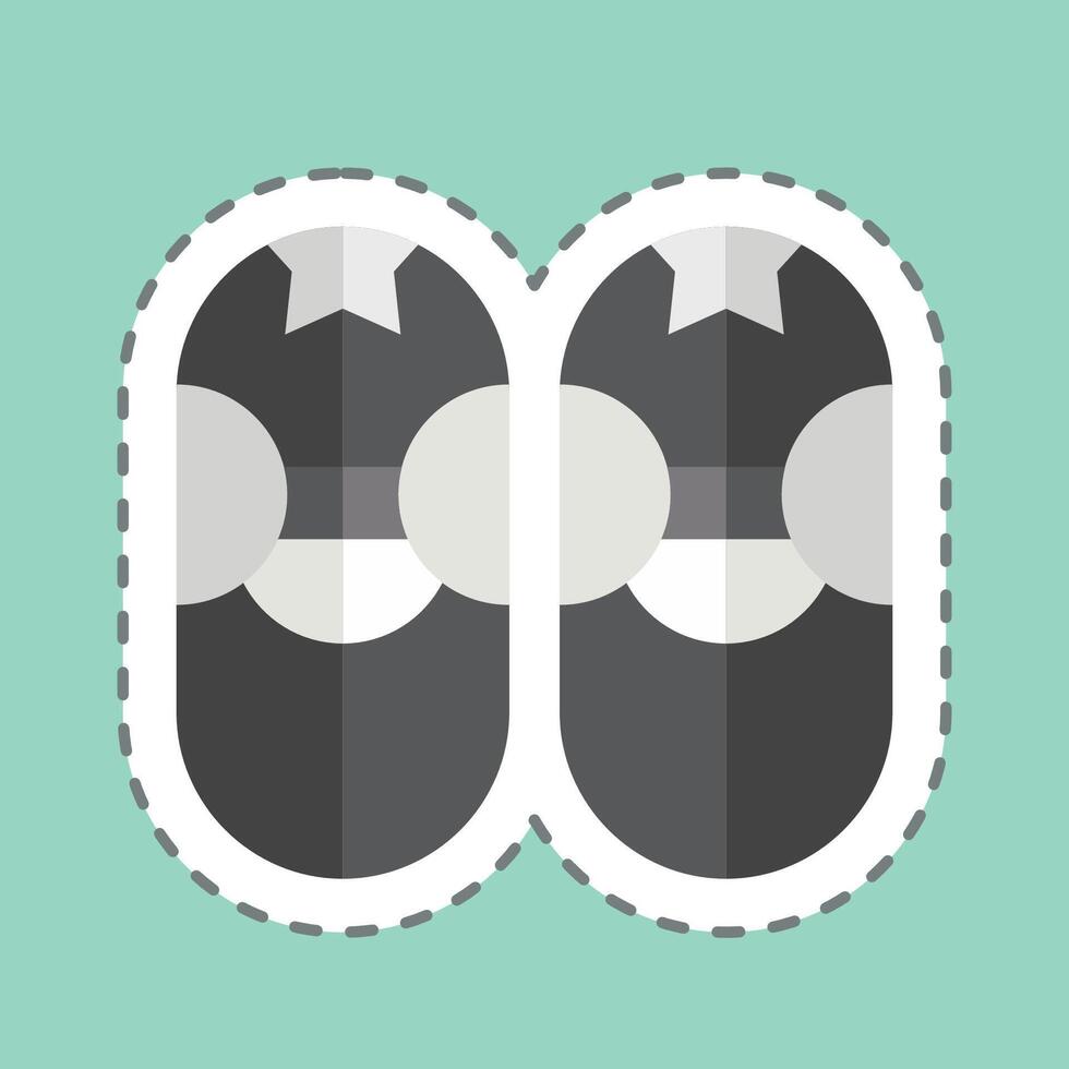 Sticker line cut Baby Shoe. related to Kindergarten symbol. design editable vector
