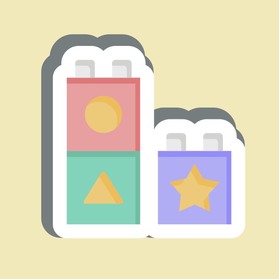 Sticker Blocks. related to Kindergarten symbol. design editable vector