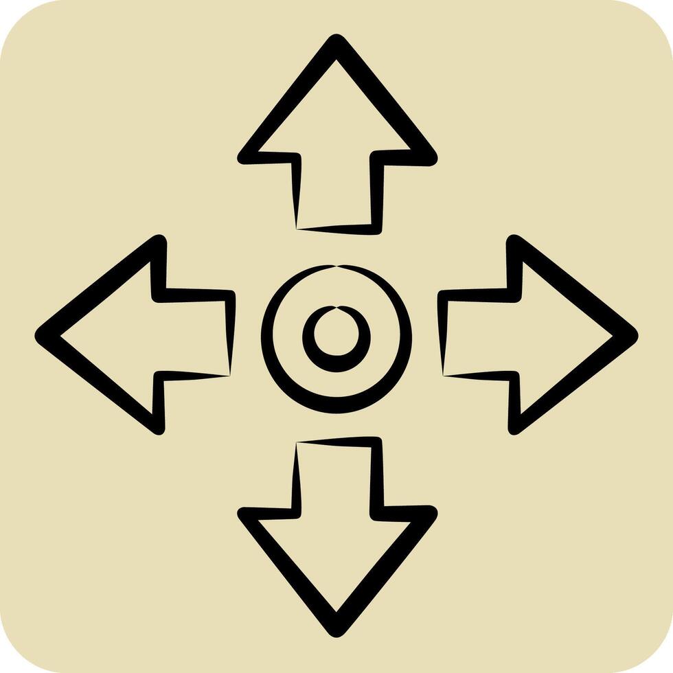 Icon Movement. related to Speed symbol. hand drawn style. design editable vector