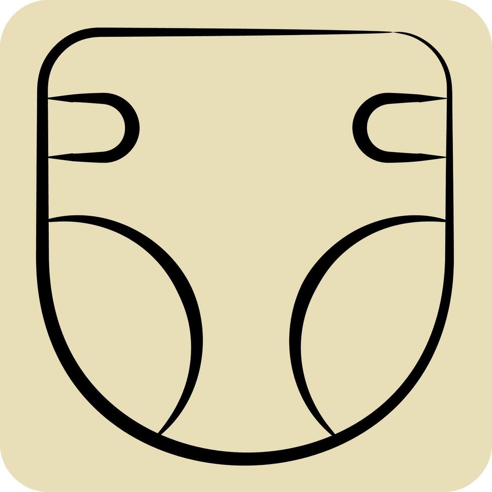 Icon Bzaby Diaper. related to Kindergarten symbol. hand drawn style. design editable vector
