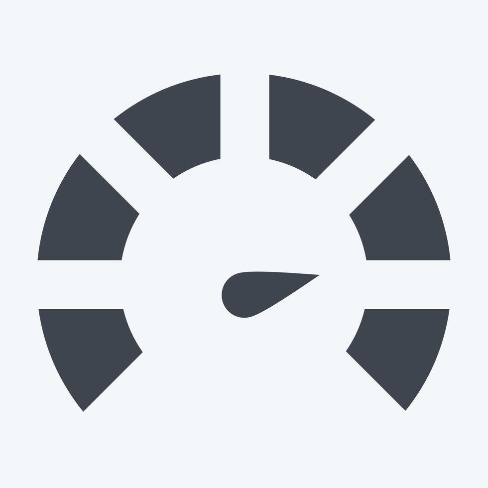 Icon Gauge. related to Speed symbol. glyph style. design editable vector