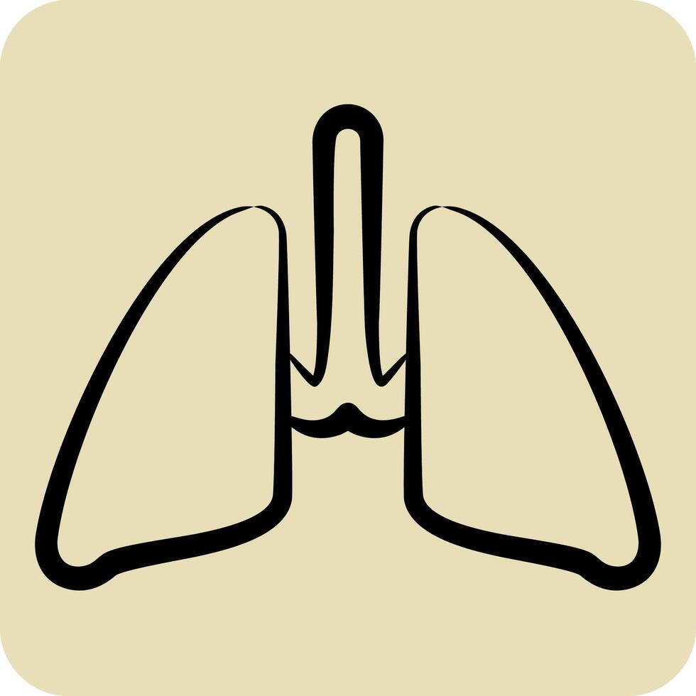 Icon Lung. related to Healthcare symbol. hand drawn style. design editable vector