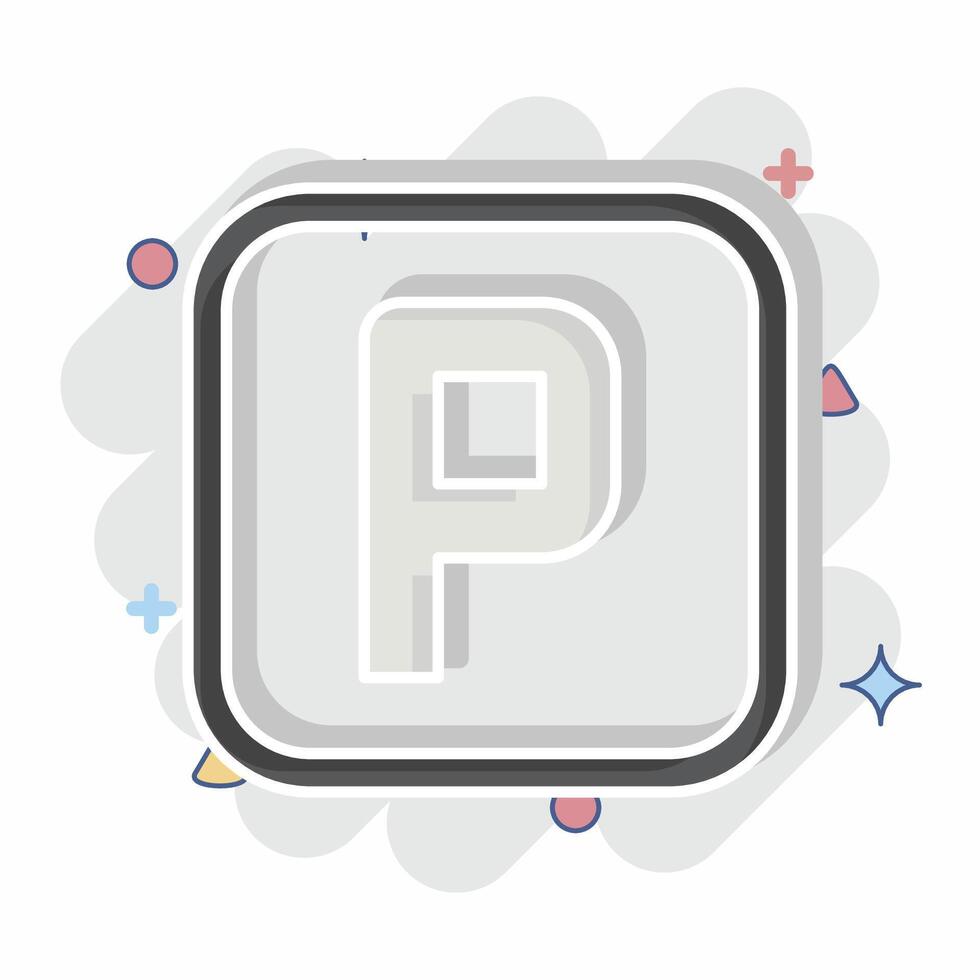 Icon Parking. related to Public symbol. comic style. design editable vector
