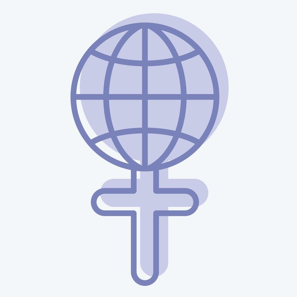 Icon Womens World. related to Women symbol. two tone style. design editable vector