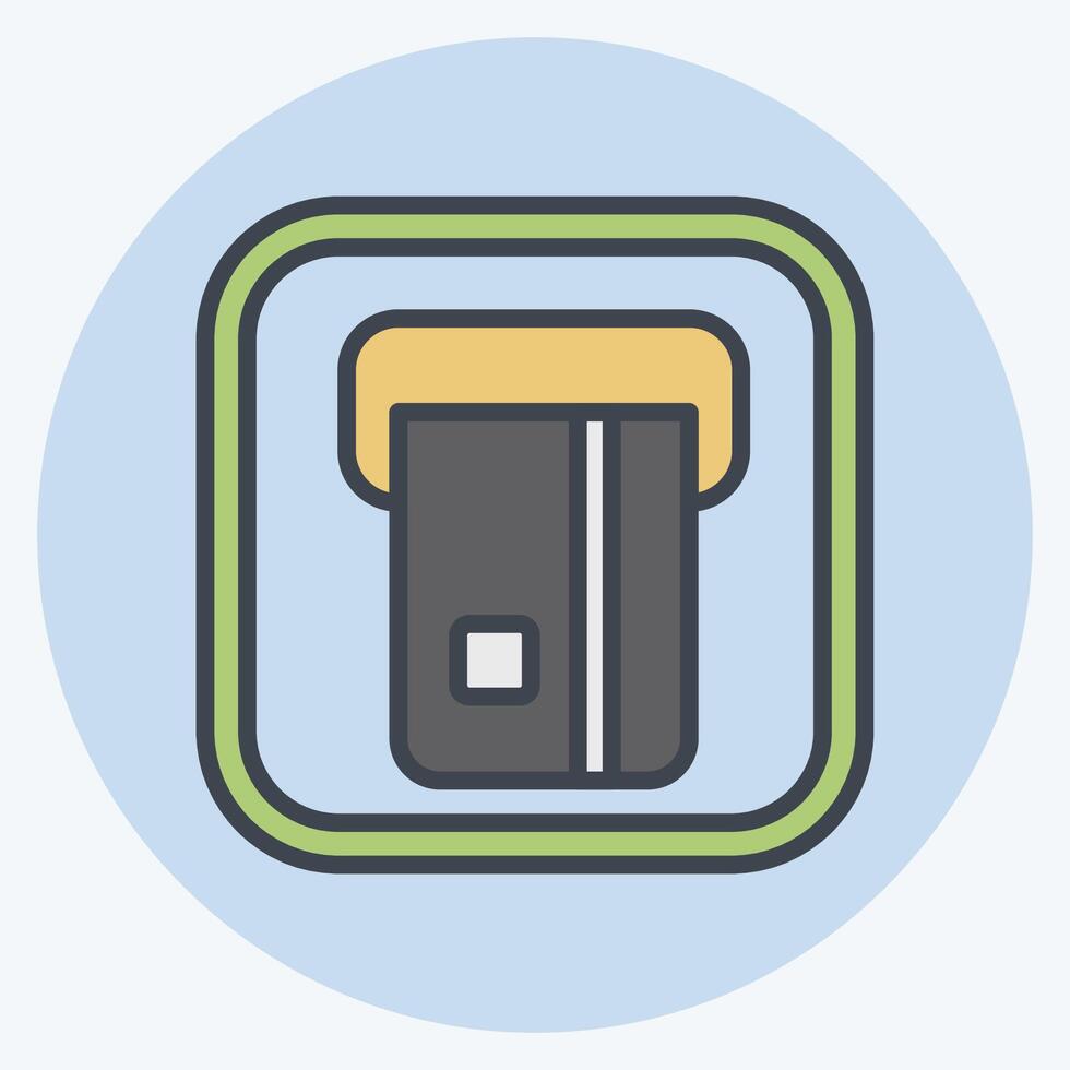 Icon ATM. related to Public symbol. color mate style. design editable vector