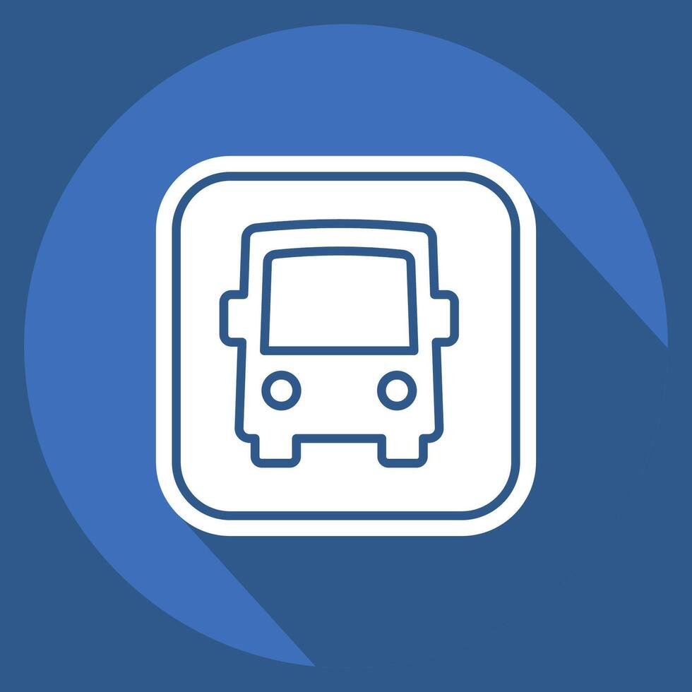 Icon Bus. related to Public symbol. long shadow style. design editable vector