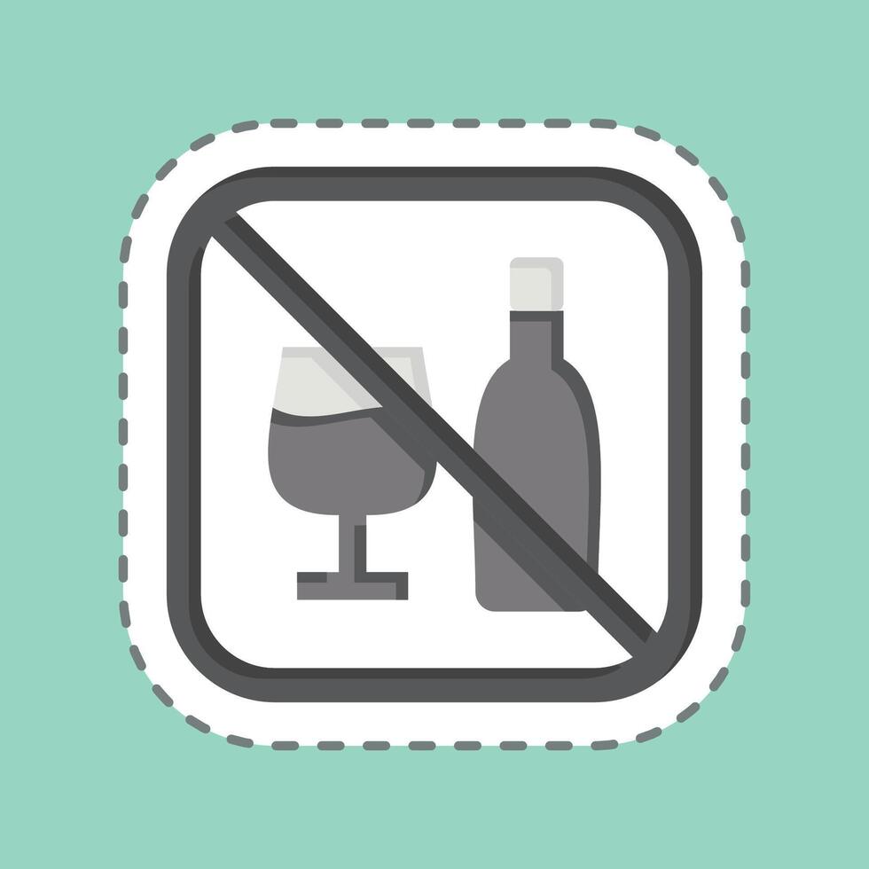 Sticker line cut No Alcohol. related to Public symbol. design editable vector