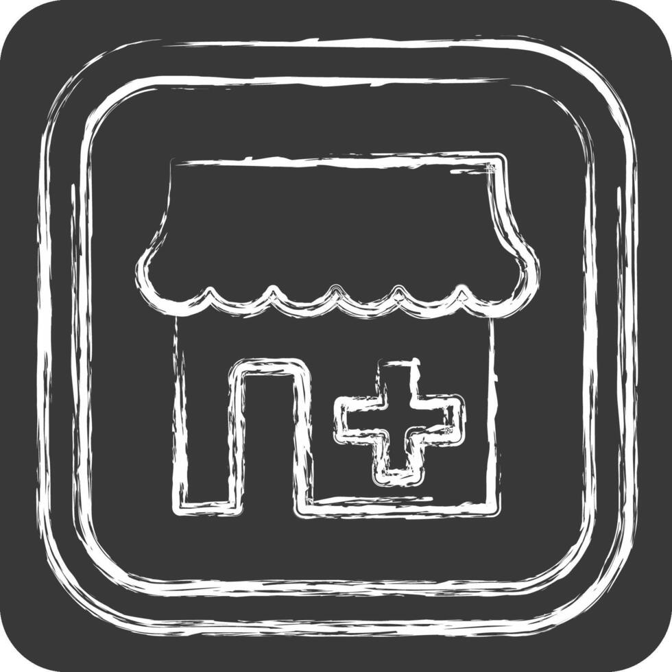 Icon Pharmacy. related to Public symbol. chalk Style. design editable vector