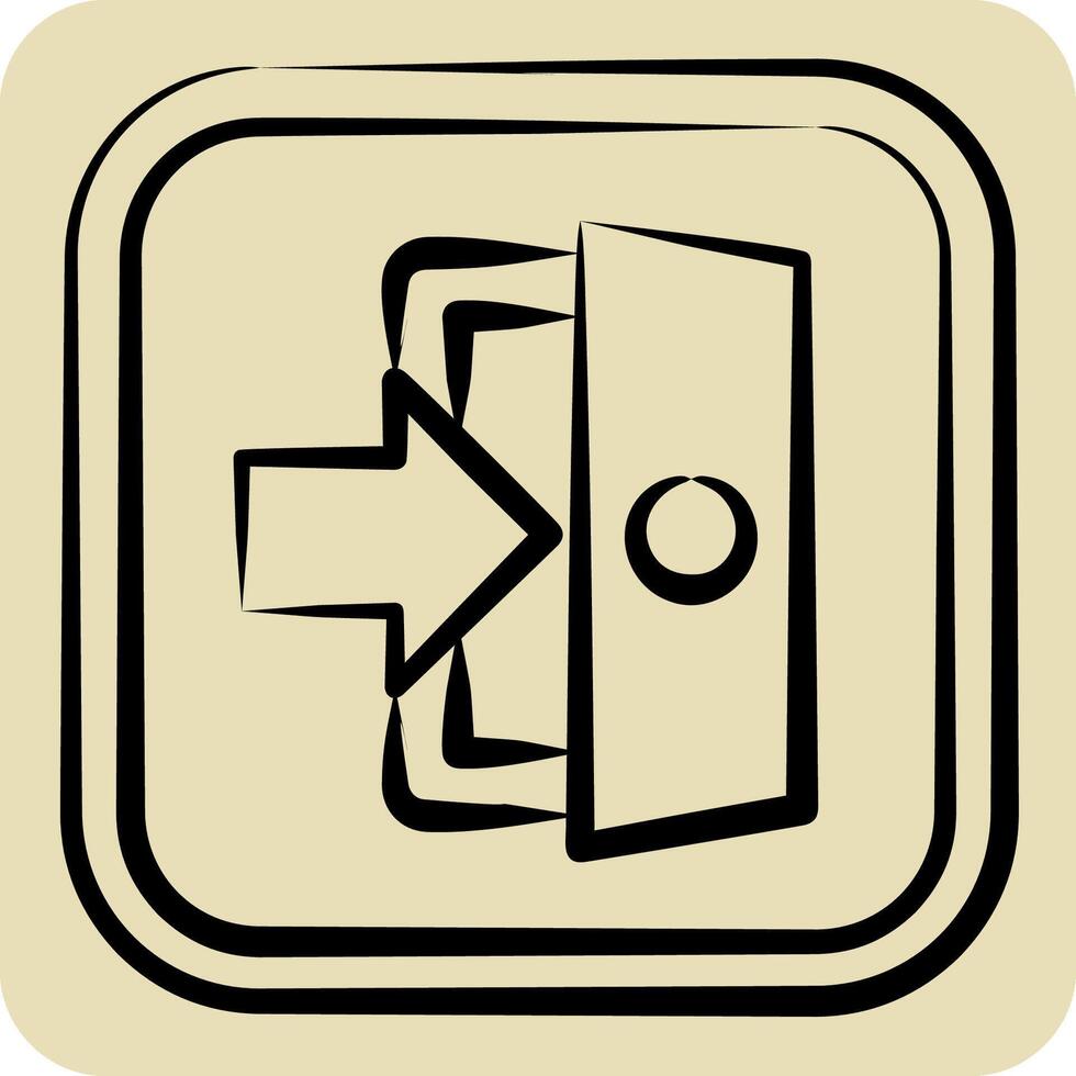 Icon Exit. related to Public symbol. hand drawn style. design editable vector