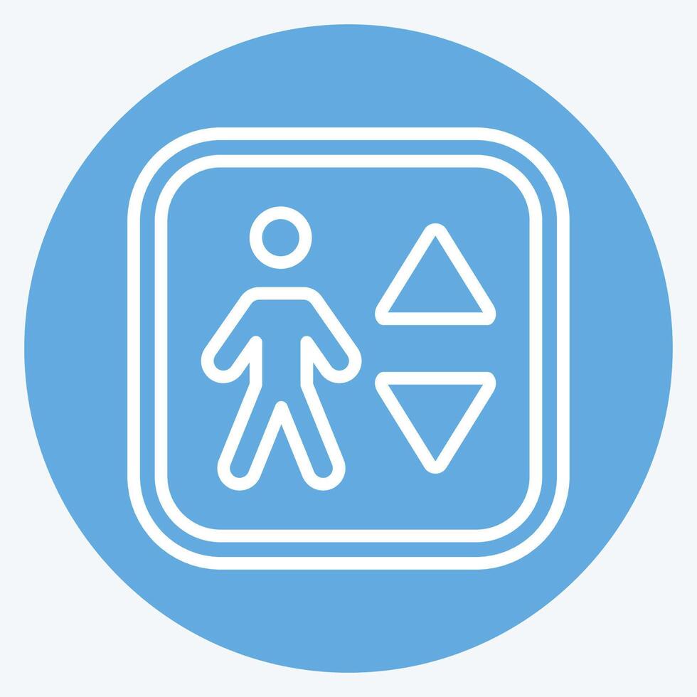 Icon Elevator. related to Public symbol. blue eyes style. design editable vector