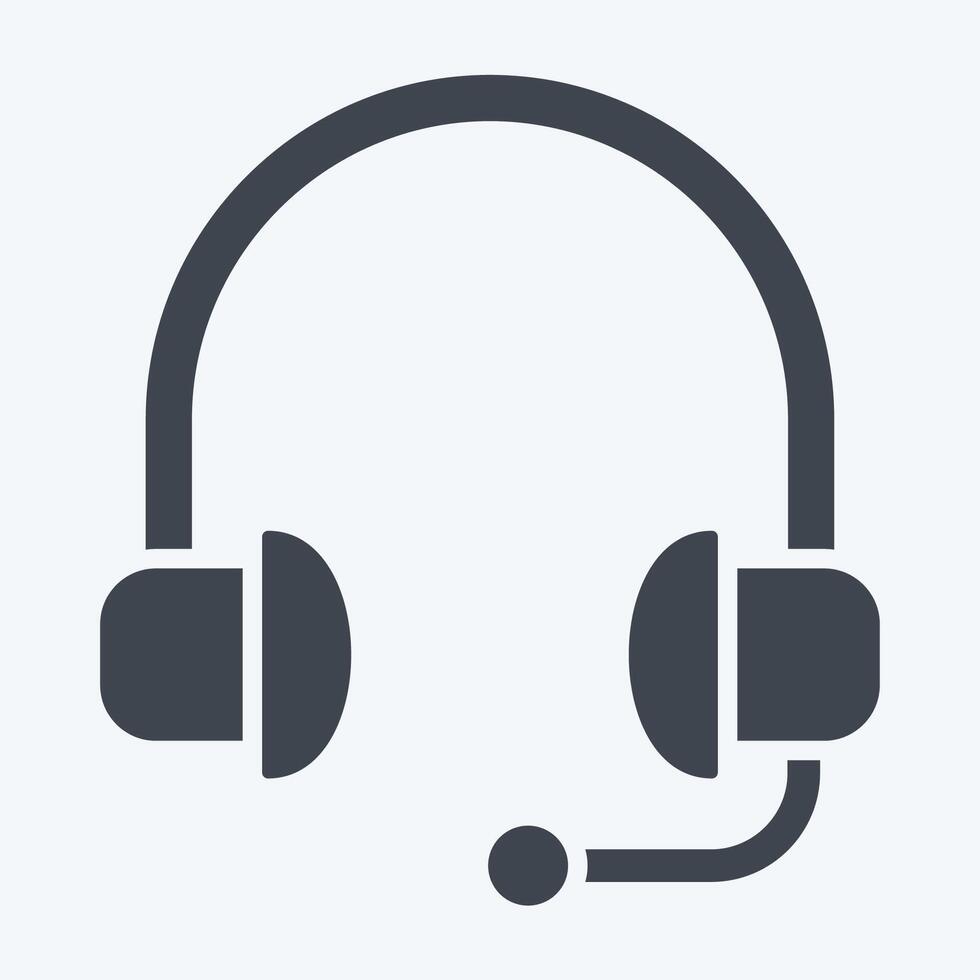Icon Headphones. related to Hobbies symbol. glyph style. design editable vector