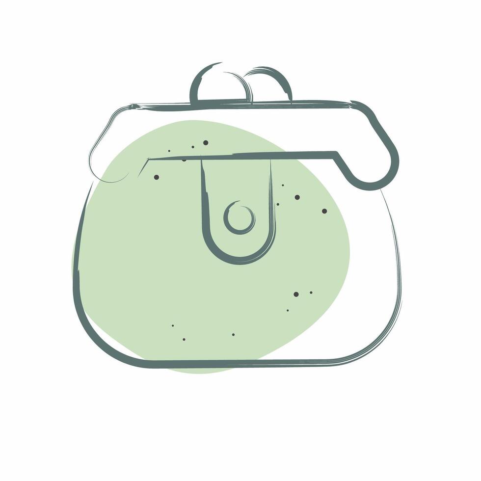 Icon Purse. related to Women symbol. Color Spot Style. design editable vector