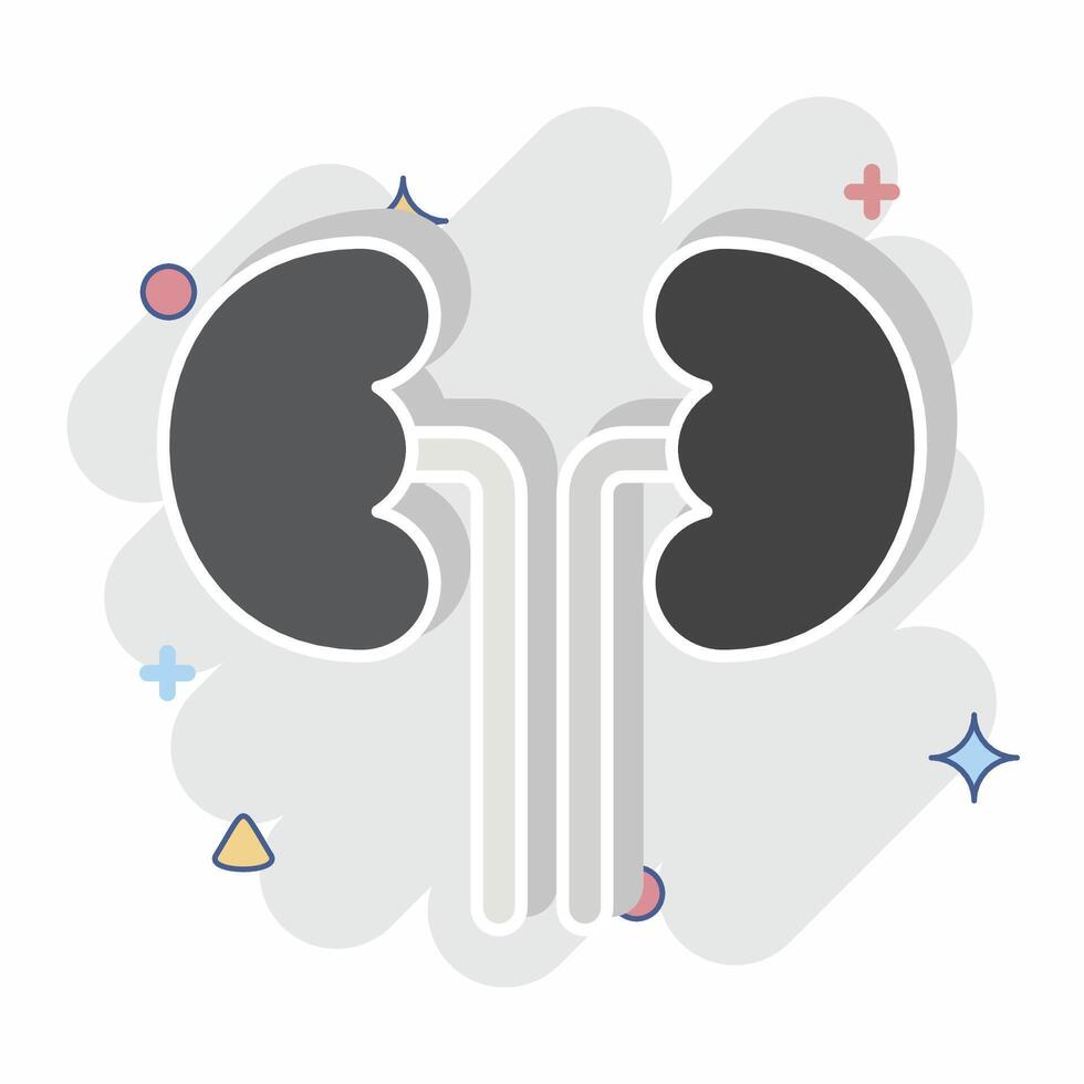 Icon Kidney. related to Healthcare symbol. comic style. design editable vector