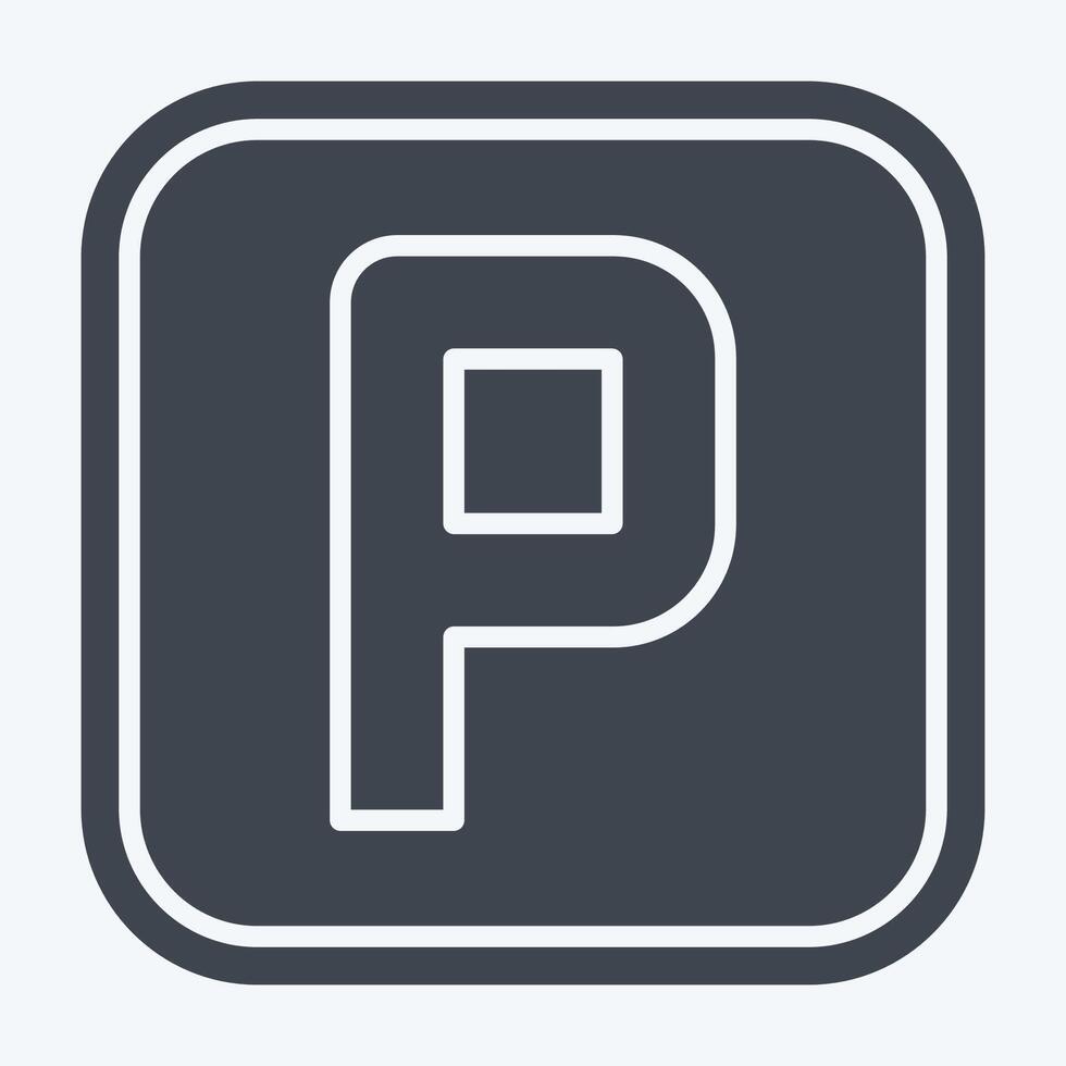 Icon Parking. related to Public symbol. glyph style. design editable vector
