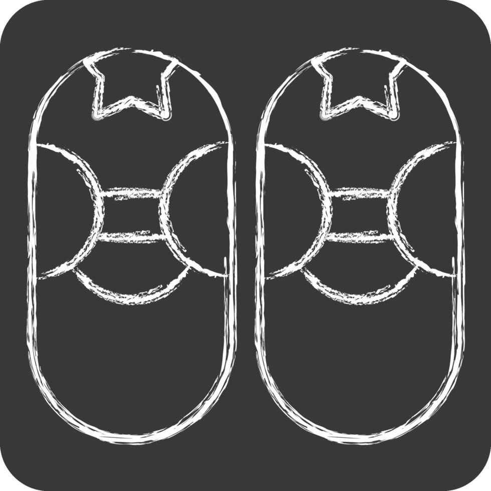Icon Baby Shoe. related to Kindergarten symbol. chalk Style. design editable vector