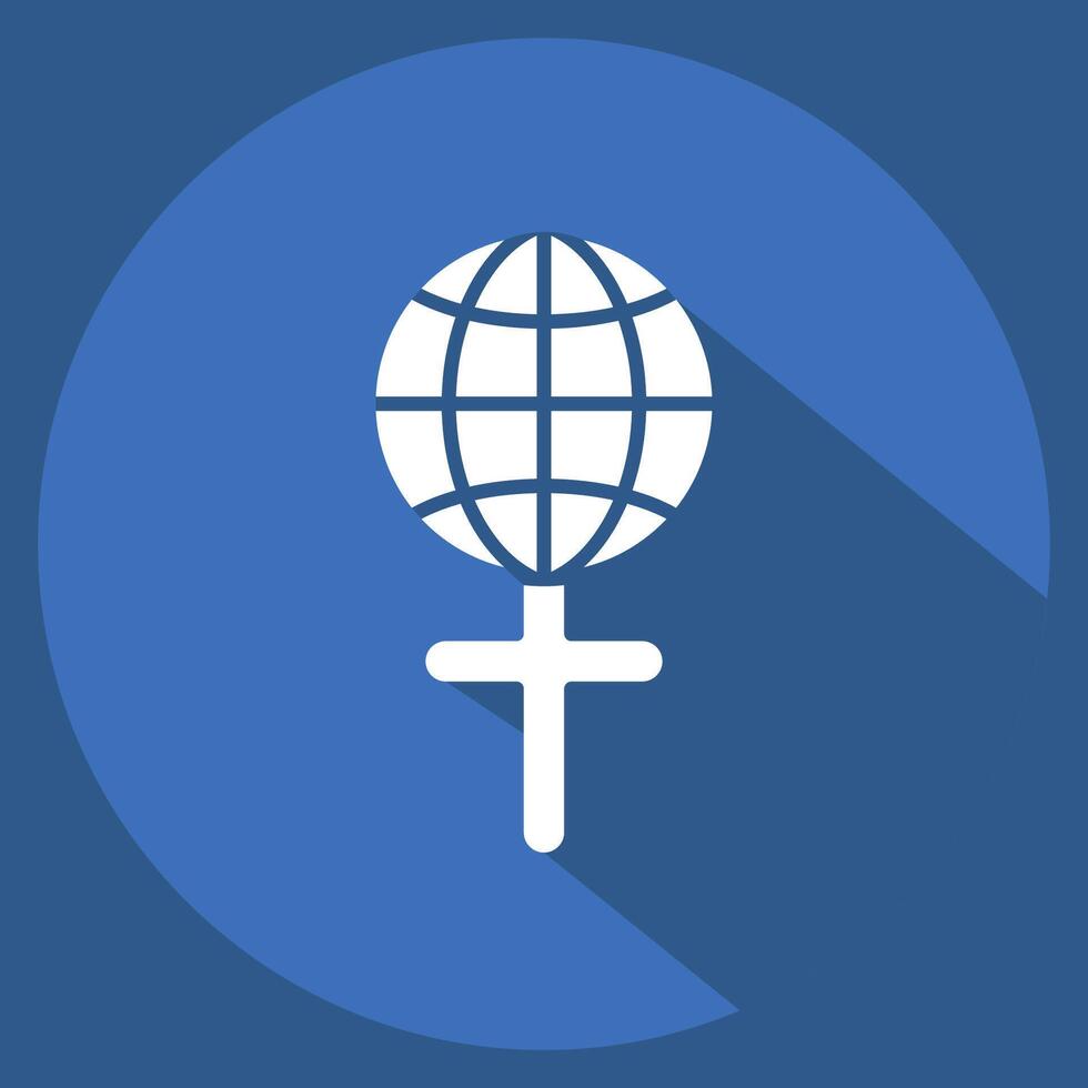 Icon Womens World. related to Women symbol. long shadow style. design editable vector