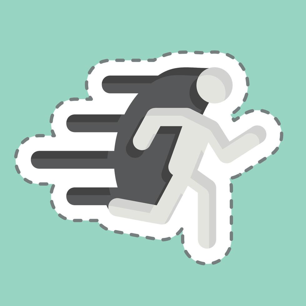 Sticker line cut Run. related to Speed symbol. design editable vector