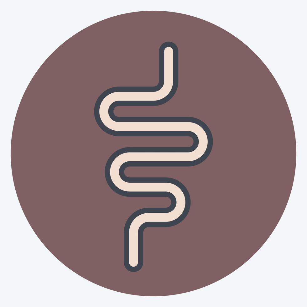 Icon Intestine. related to Healthcare symbol. color mate style. design editable vector