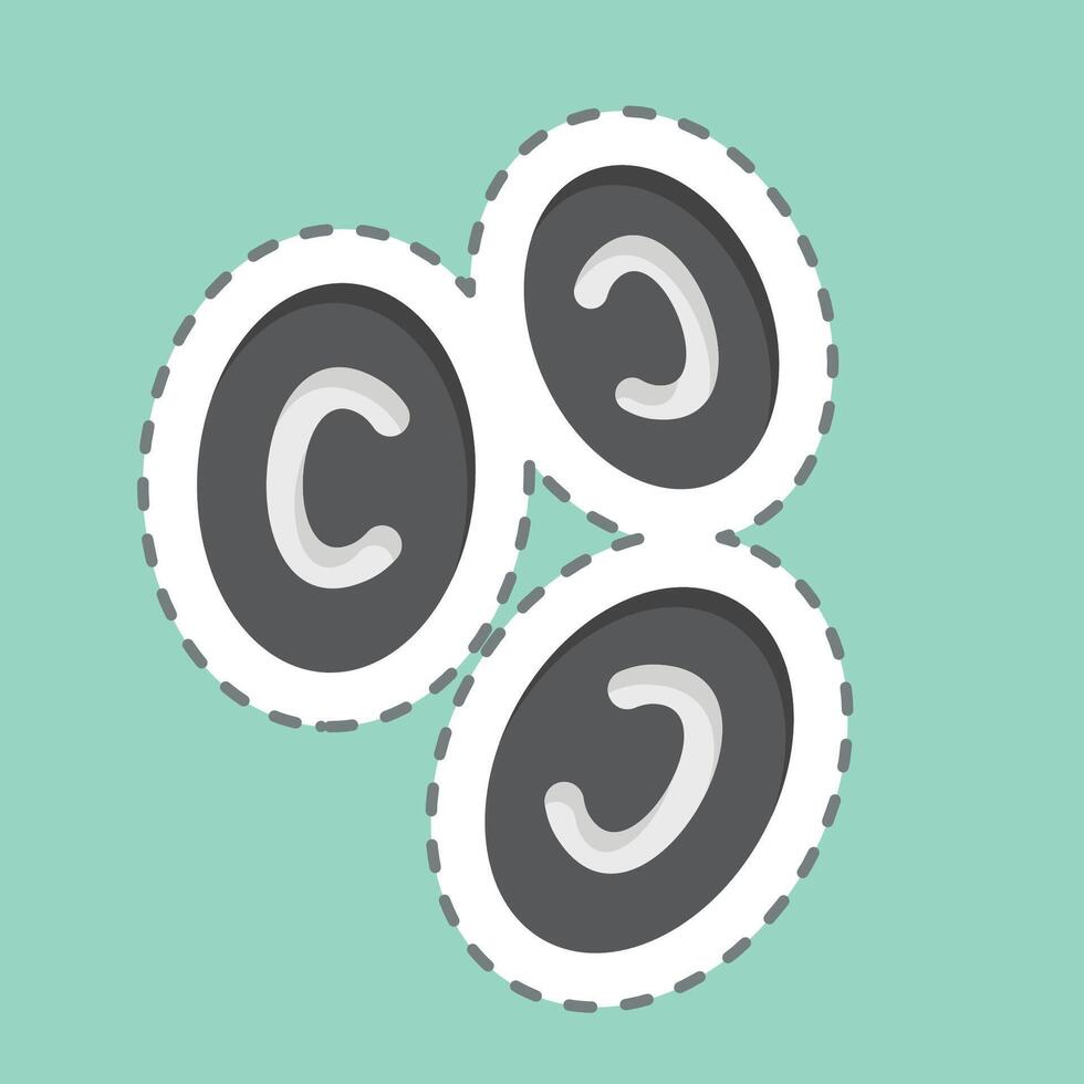Sticker line cut Red Blood Cells. related to Healthcare symbol. design editable vector