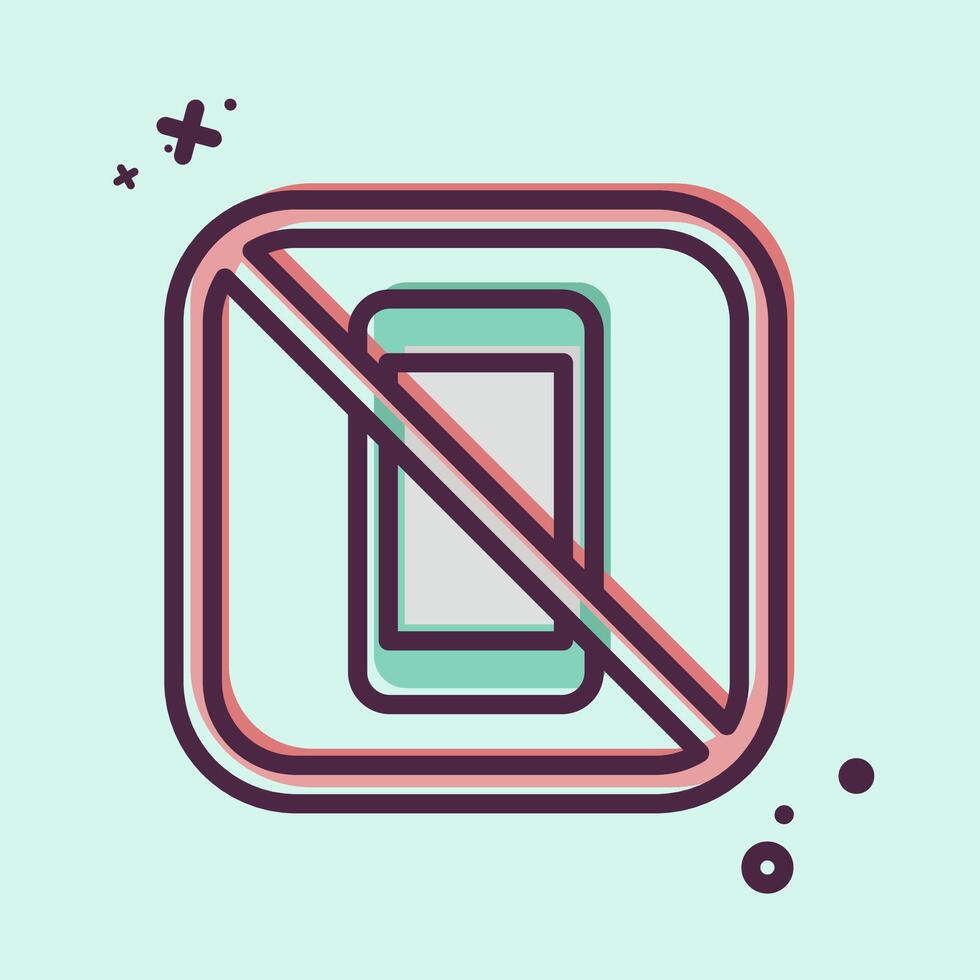 Icon No Phone. related to Public symbol. MBE style. design editable vector