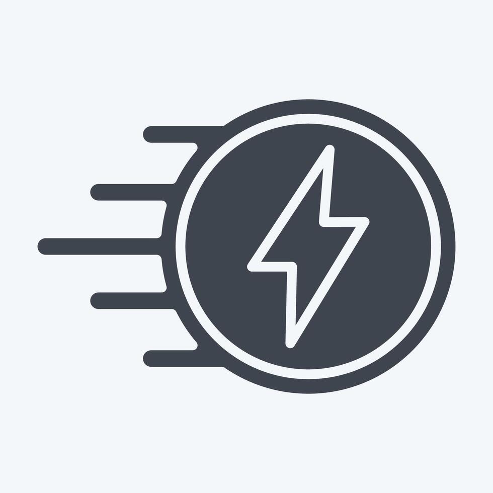 Icon Flash. related to Speed symbol. glyph style. design editable vector