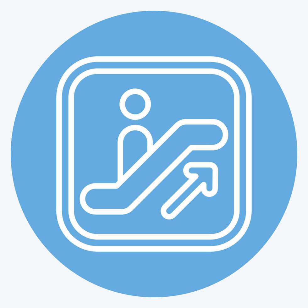 Icon Escalator. related to Public symbol. blue eyes style. design editable vector