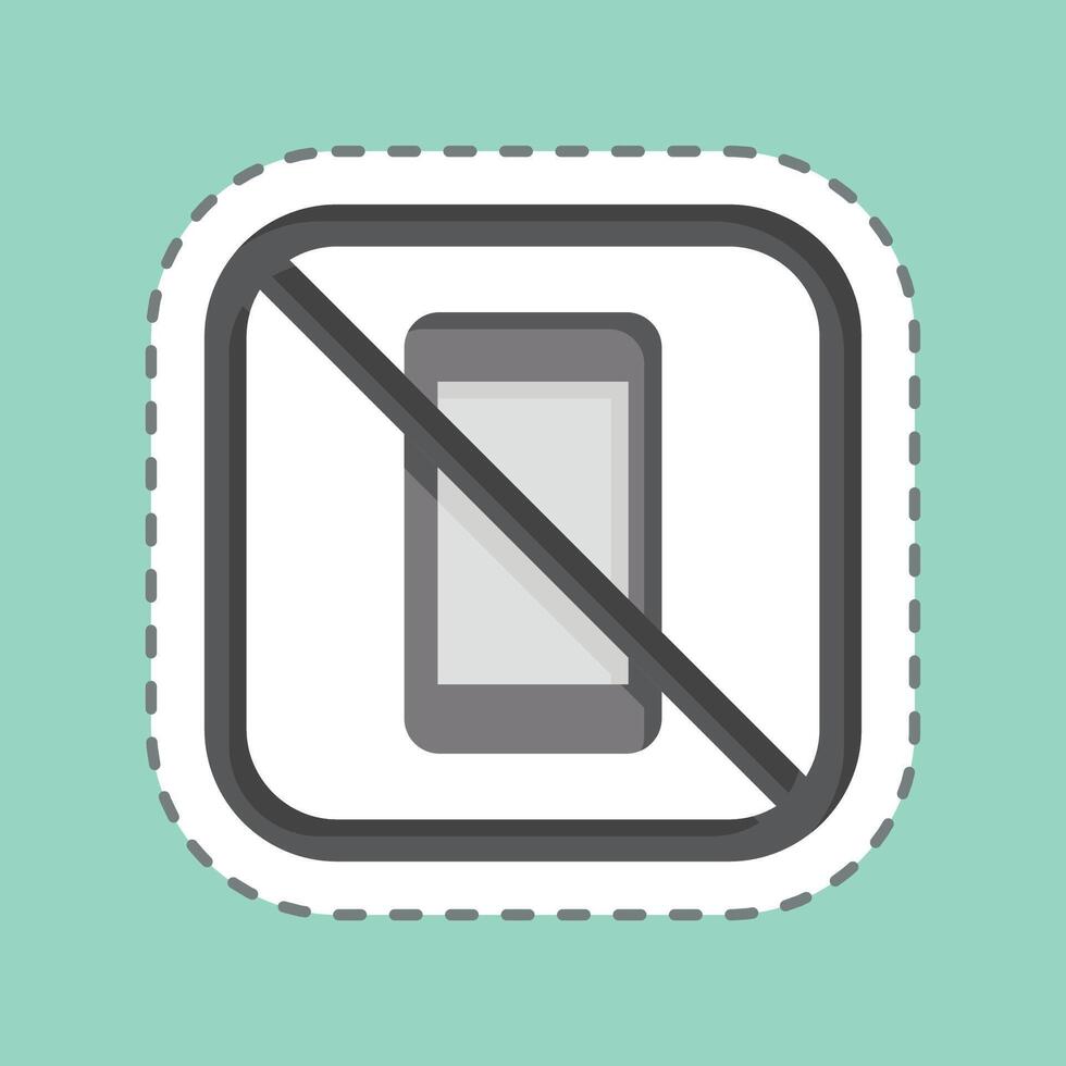 Sticker line cut No Phone. related to Public symbol. design editable vector