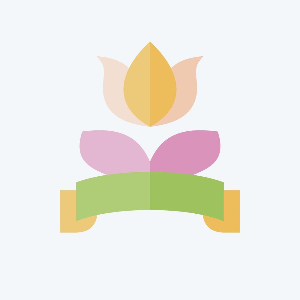 Icon Flower Label. related to Women symbol. flat style. design editable vector