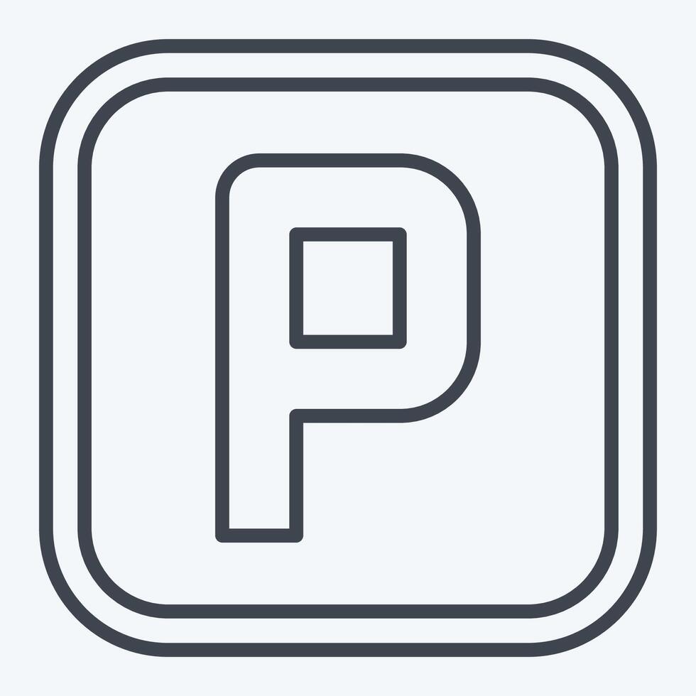 Icon Parking. related to Public symbol. line style. design editable vector