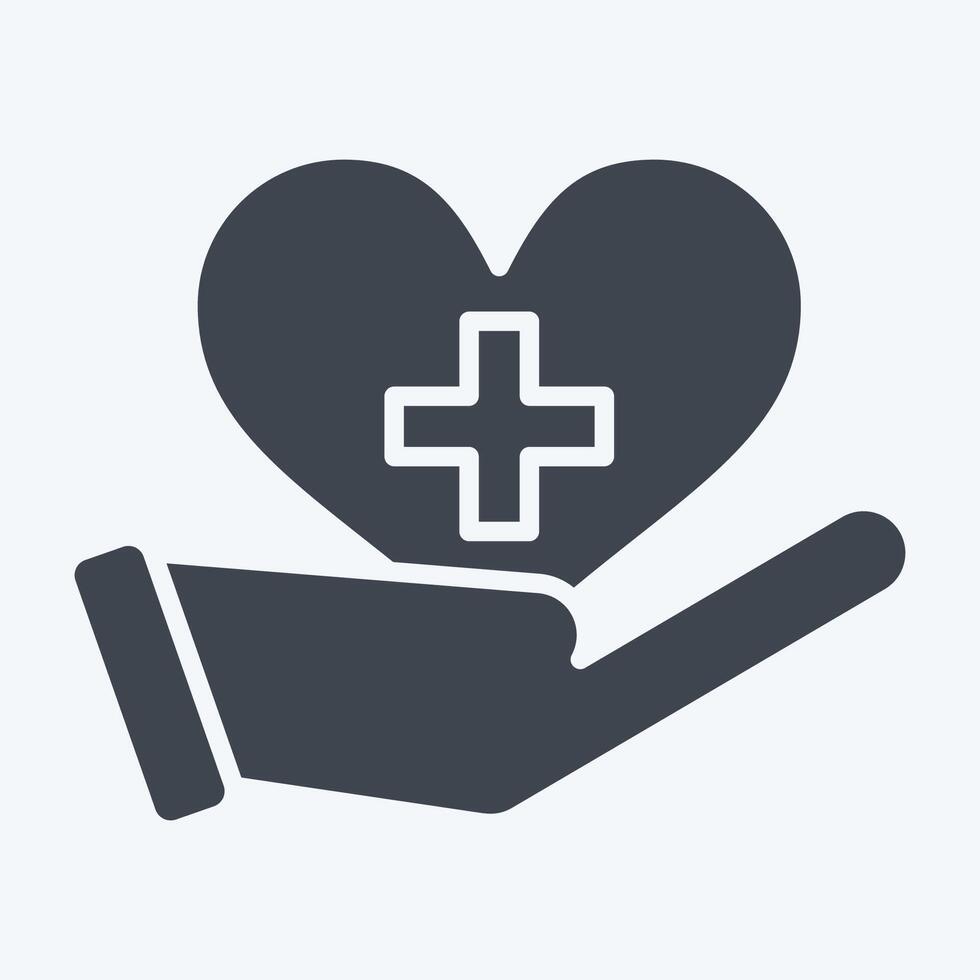 Icon Health. related to Healthcare symbol. glyph style. design editable vector