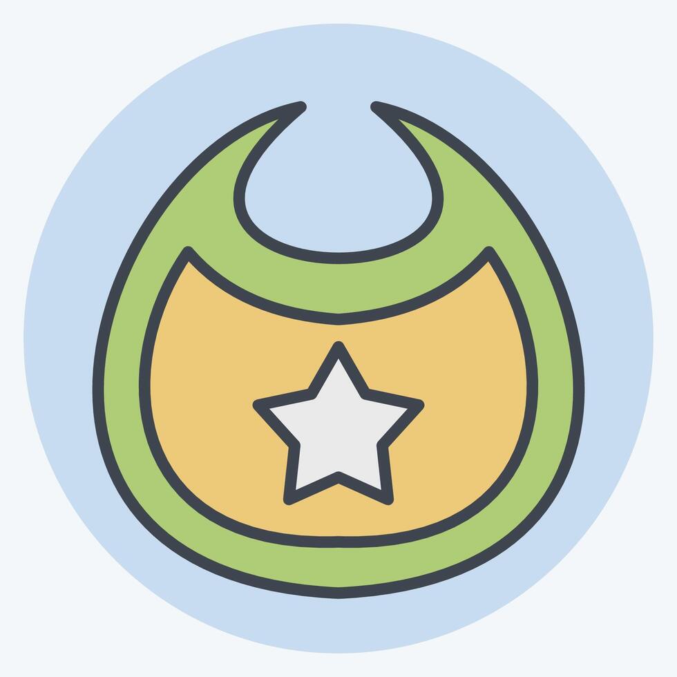 Icon Baby Bibs. related to Kindergarten symbol. color mate style. design editable vector