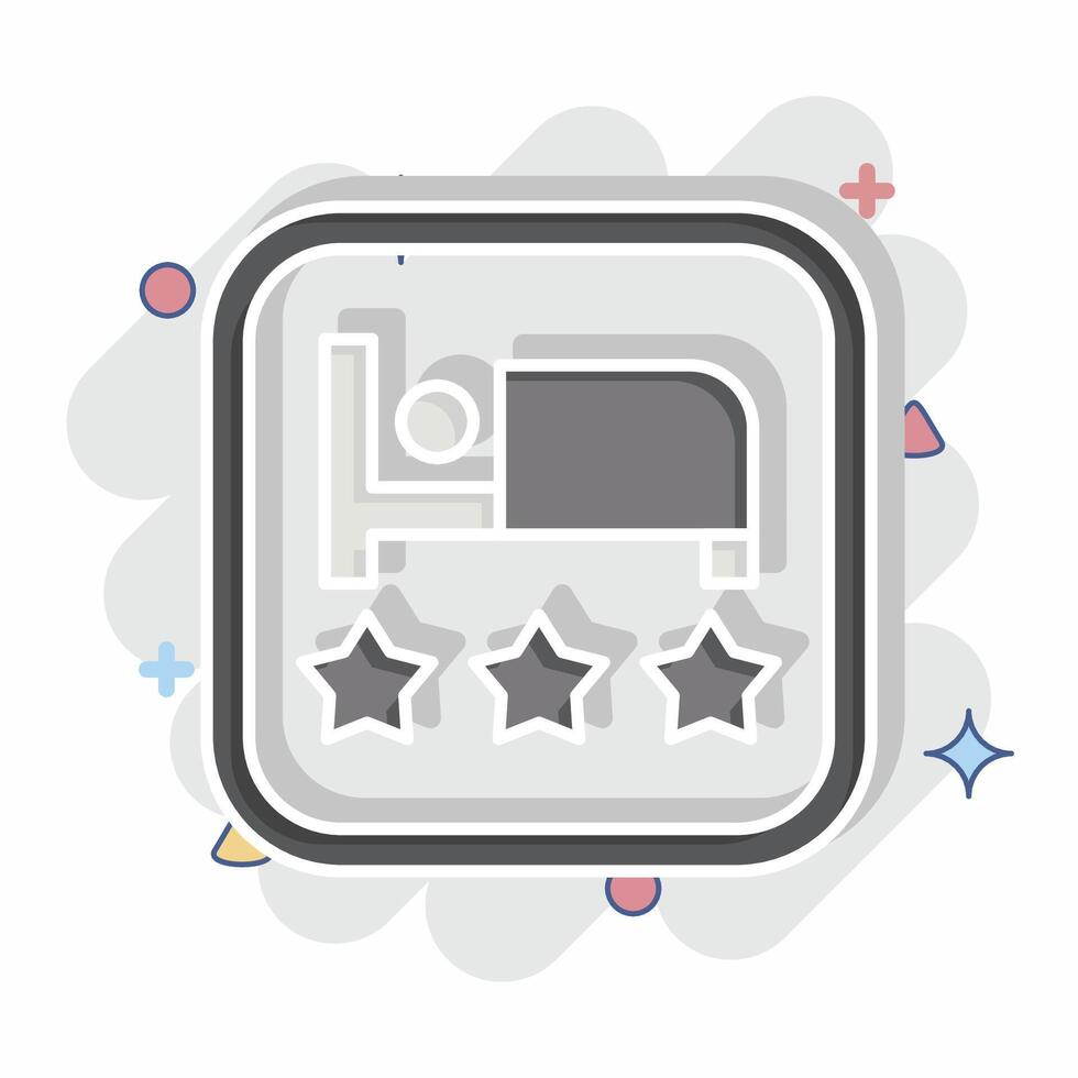 Icon Hotel. related to Public symbol. comic style. design editable vector
