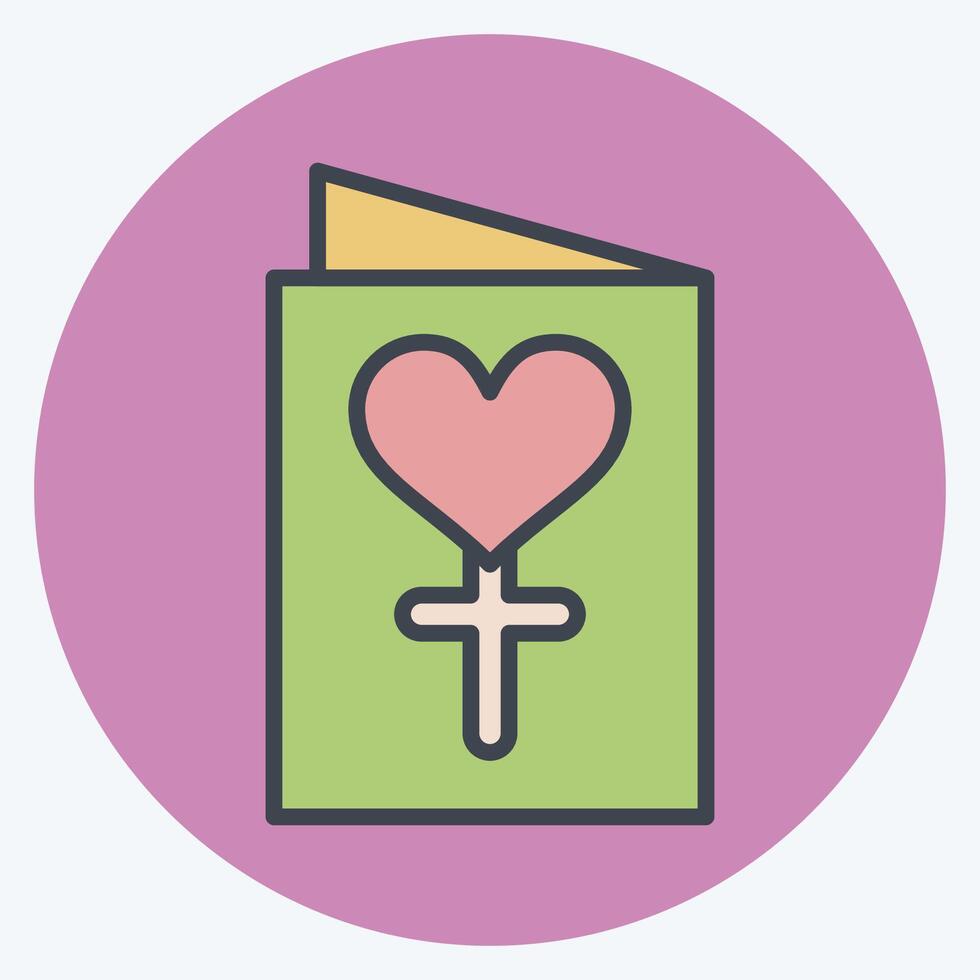 Icon Greeting Card. related to Women symbol. color mate style. design editable vector