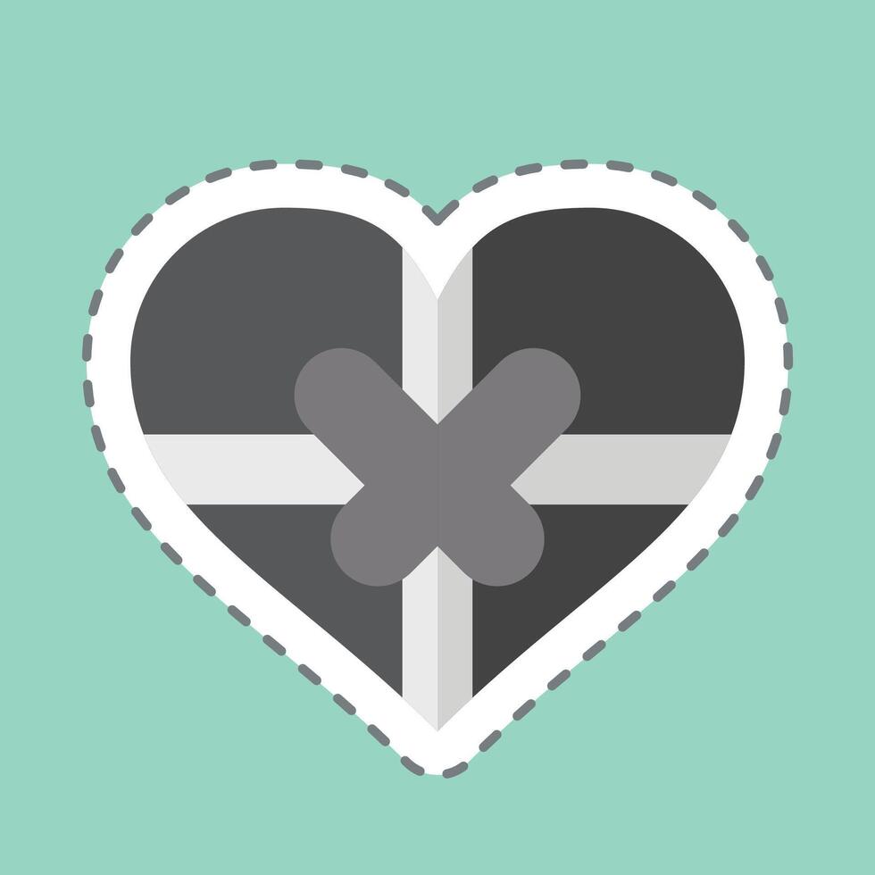Sticker line cut E Book. related to Women symbol. design editable vector