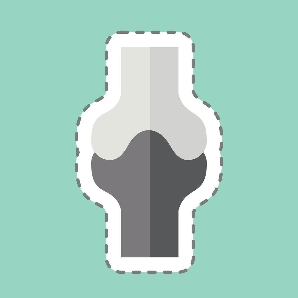 Sticker line cut Bone. related to Healthcare symbol. design editable vector