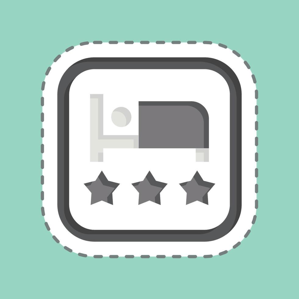 Sticker line cut Hotel. related to Public symbol. design editable vector