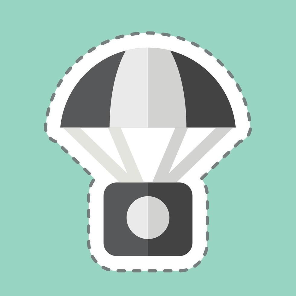 Sticker line cut Hot Ballon. related to Hobbies symbol. design editable vector