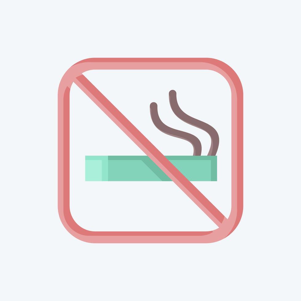 Icon No Smoking. related to Public symbol. flat style. design editable vector