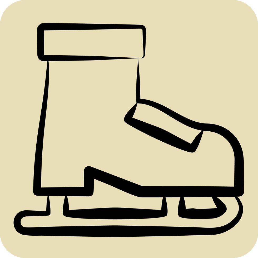 Icon Roller Skates. related to Hobbies symbol. hand drawn style. design editable vector