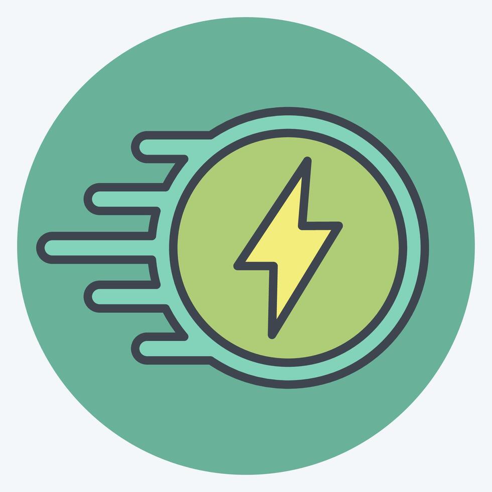 Icon Flash. related to Speed symbol. color mate style. design editable vector