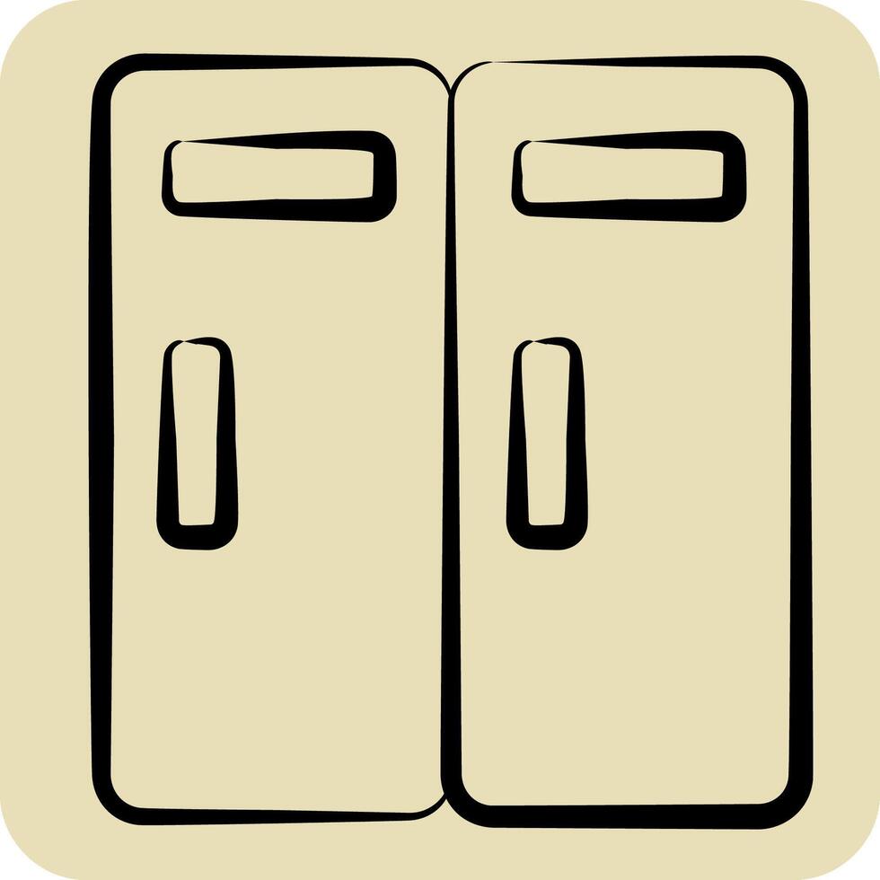 Icon Lockers. related to Kindergarten symbol. hand drawn style. design editable vector
